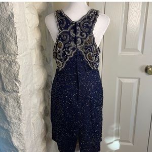 Vintage Laurence Kazar Beaded Dress Size M